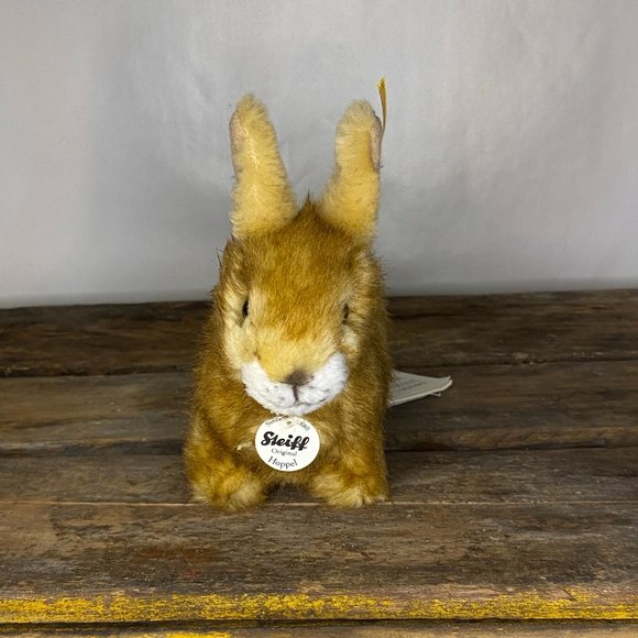 Steiff Hoppel (080081) Brown Rabbit Bunny Plush Toy 2010 Retired- With Tag - Picture 2 of 6
